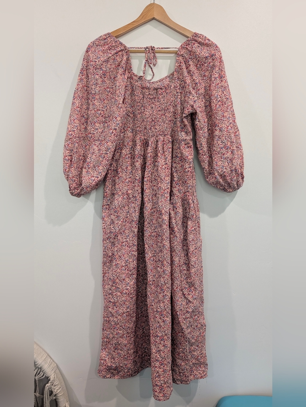 Pink Floral Cotton Dress - Maxi - Medium - Picture 2 of 7